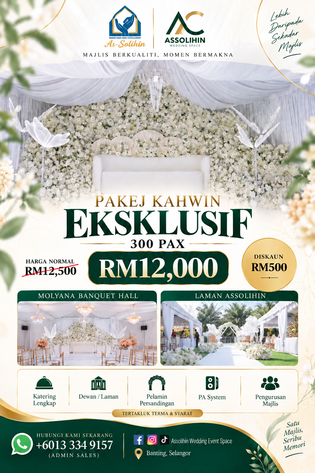 Poster Pakej Kahwin Eksklusif 300 pax Assolihin Wedding Event Space